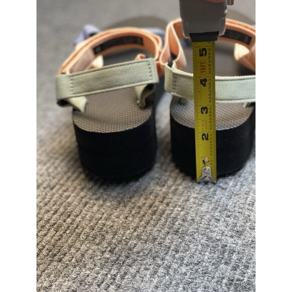 Teva Women Size 10 Flatform Universal Sandals Black Multi Pastel Color Block NEW - Picture 10 of 12